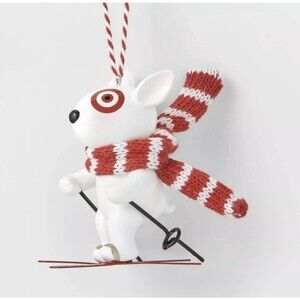 NEW 2021 Target Wondershop Bullseye Skiing Dog Christmas Tree Ornament